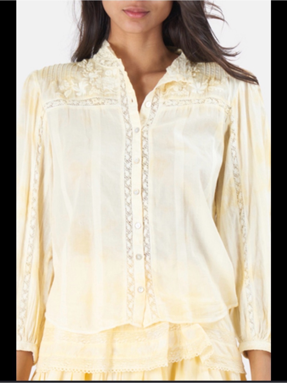 Loveshackfancy Ronda Blouse, Size Small, EUC
